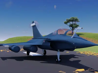 Rafale fighter plane 3D model Low-poly 3D model