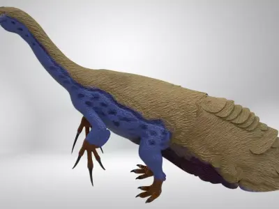 Therizinosaurus dinosaur Low-poly 3D model
