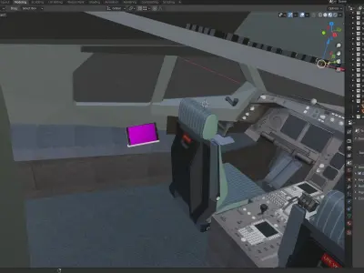 AIRBUS A340 COCKPIT 3D model