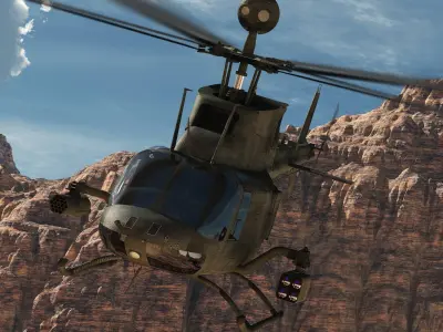 Kiowa Warrior Reconnasiance Helicopter 3D model