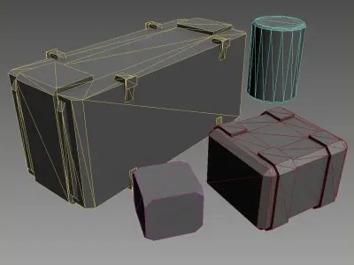 Containers pack Low Poly ver 1 Low-poly 3D model