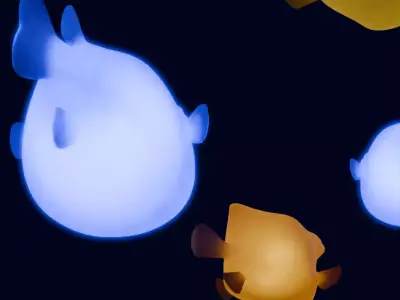 Indirect lighting with pufferfish and boxfish 3D model