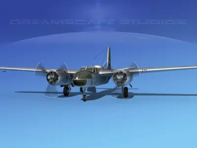 Douglas A-26C Invader V04 USAAF 3D model