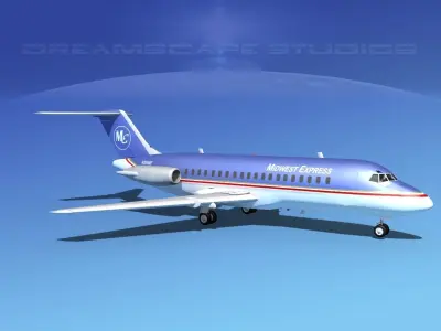 Douglas DC-9-15 Midwest Express 3D model