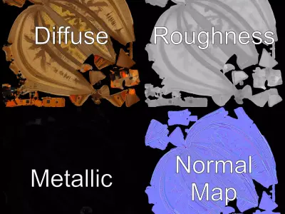 Vintage Airship model pack Low-poly 3D model