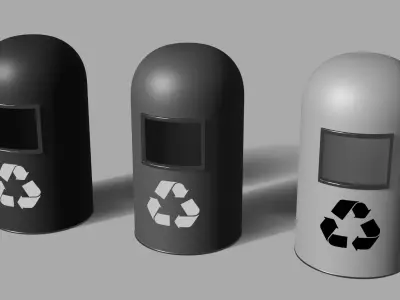 Trashbin 3D model Free low-poly 3D model