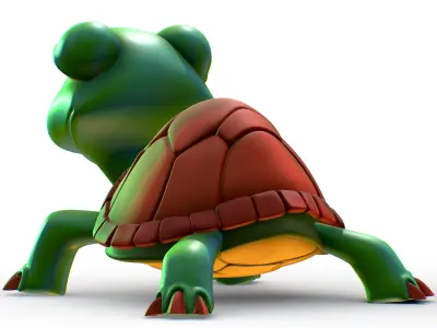 Hi-Poly Subdivision 3D Model Turtle Cartoon Low-poly 3D model