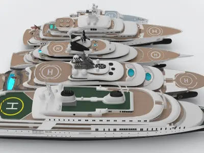 Collection Yacht Bay Two 3D model