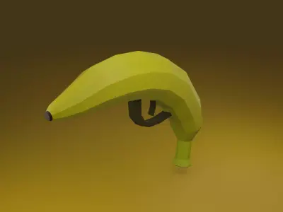 Banana gun Free low-poly 3D model