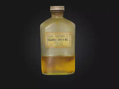 Vintage Linseed Oil Bottle A Touch of Artistic Heritage 3D model