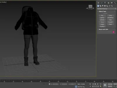 Female Hiking Outfit Low-poly 3D model