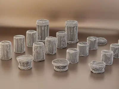 Old Stone Collums 4K PBR Modular Low-poly 3D model