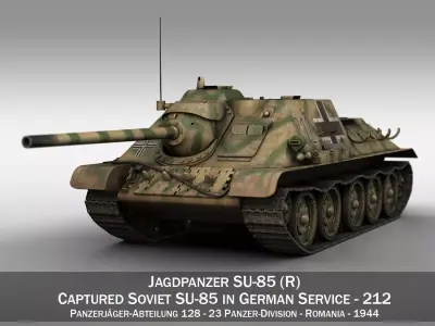 Jagdpanzer SU-85R - 212 - 23 Panzer Division  3D model