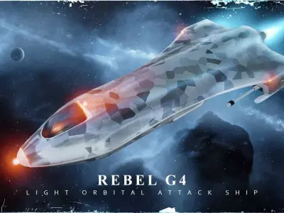 Sci-Fi Military Spaceship - Rebel G4 3D print model