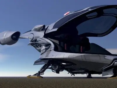 Police Patrol  V-1255 Flying Vehicle 3D model