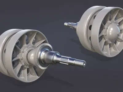 T-34 Tank Wheels Late 3D model