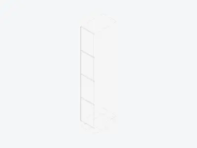 Locker - Laminate - Integral - Classic - 4 Door Low-poly 3D model