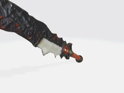  jagged scimitar blade Low-poly 3D model