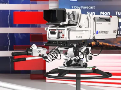 Sony Broadcast Camera with Stand 3D model purchase
