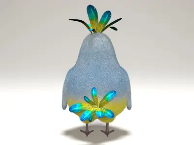 cartoon bird Low-poly 3D model