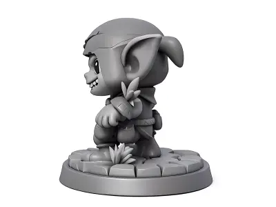 Sneaky Goblin Cute Miniature STL 3D print model