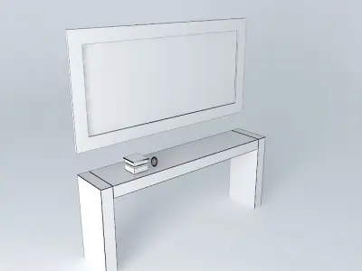 Sideboard with mirror Black Free 3D model