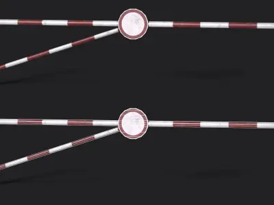 Set of 5 Checkpoint Barriers Low-poly 3D model