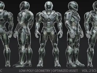 SciFi Soldier Character Low-poly 3D model purchase