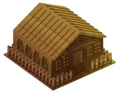 Wooden Holiday Cottage 3D model