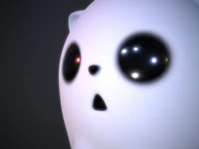 Spirit of the cat Low-poly 3D model