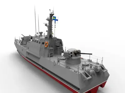 Ukraine Small armored artillery boat type-Gurza M U174 AKKERMAN  3D model