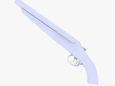 Sawn-off Shotgun  Low-poly 3D model