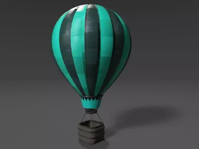 Customizable Hot Air Balloon Low-poly 3D model