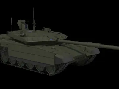 T-90 MS Green Clean Low-poly 3D model