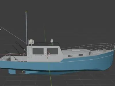 Fisher Boat Free low-poly 3D model