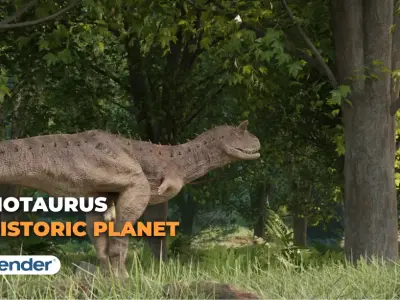 Monster Carnotaurus - Prehistoric Dinosaur Low-poly 3D model