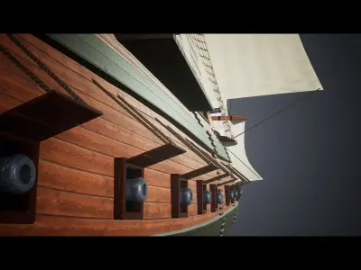 Pirate Ship Low-poly 3D model