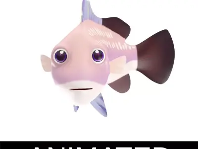 Barramundi Animated Fish  Low-poly 3D model