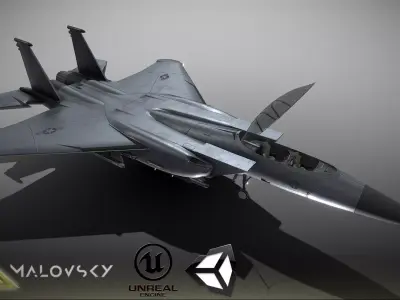 McDonnell Douglas F-15 Eagle Game model Low-poly 3D model