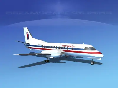 SAAB SF340 American Eagle 3D model
