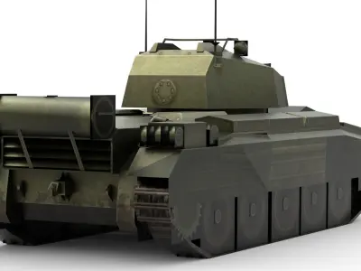 Crusader III AA Mark II - WWII British Tank 3D Model Low-poly 3D model