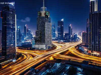 Conde Nast Building with Night Lights 3D model