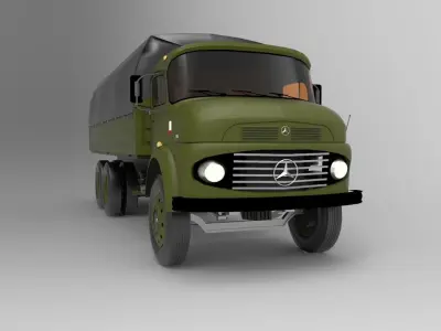Old Mercedes Benz Military Truck 3D model