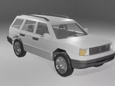 Low Poly Old SUV Free low-poly 3D model