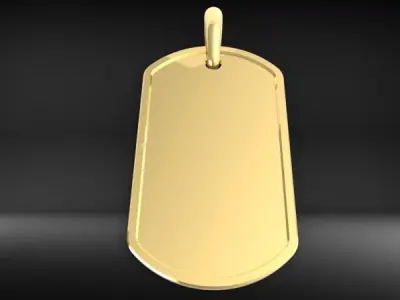 Military DogTag with bail Small Medium Large Pendant Jewelry 3D print model