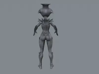 Alien Commander - Sci-Fi Enemy Rigged Game-Ready  Low-poly 3D model