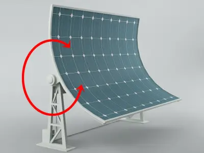 Solar panel 02 rotative 3D model