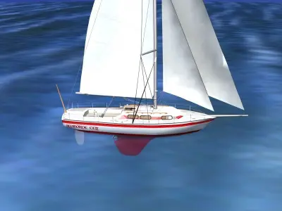 30 Foot Sailboat V04 3D model