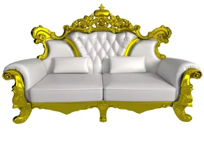 Classic Sofa Soft Low-poly Free 3D print model