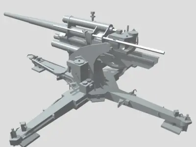 GERMAN 88 CM FLAK WW2 AA GUN 3D model